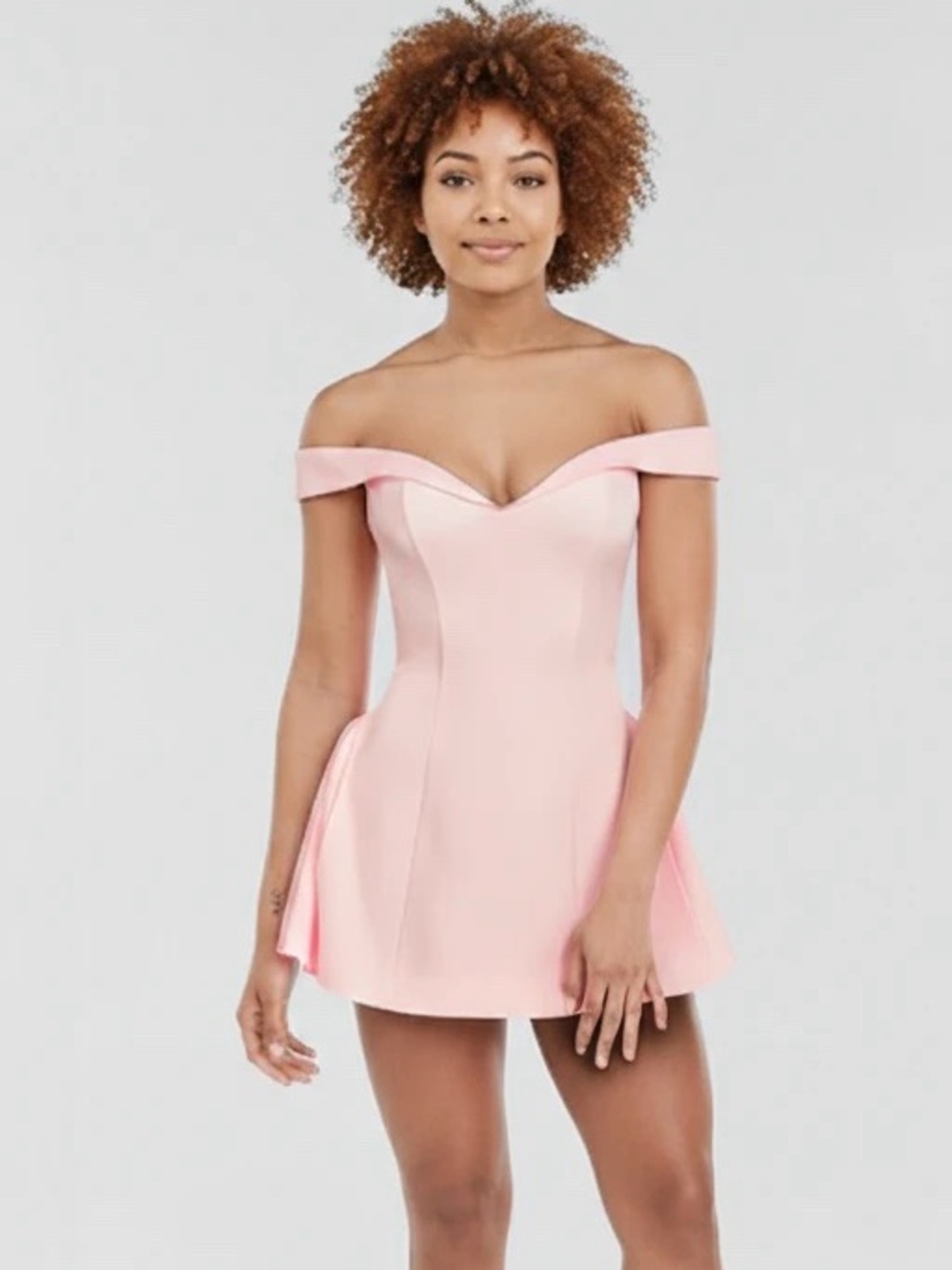 NWT LEAU Raquel Babydoll Pink Corset Mini Dress Size L